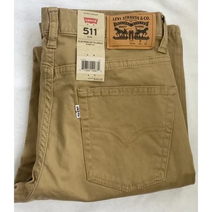 Levis 511 Khakis Slim Sueded Twill Stretch Size 18 Reg 29 x 29 NWT $48 MSRP New - Picture 1 of 12