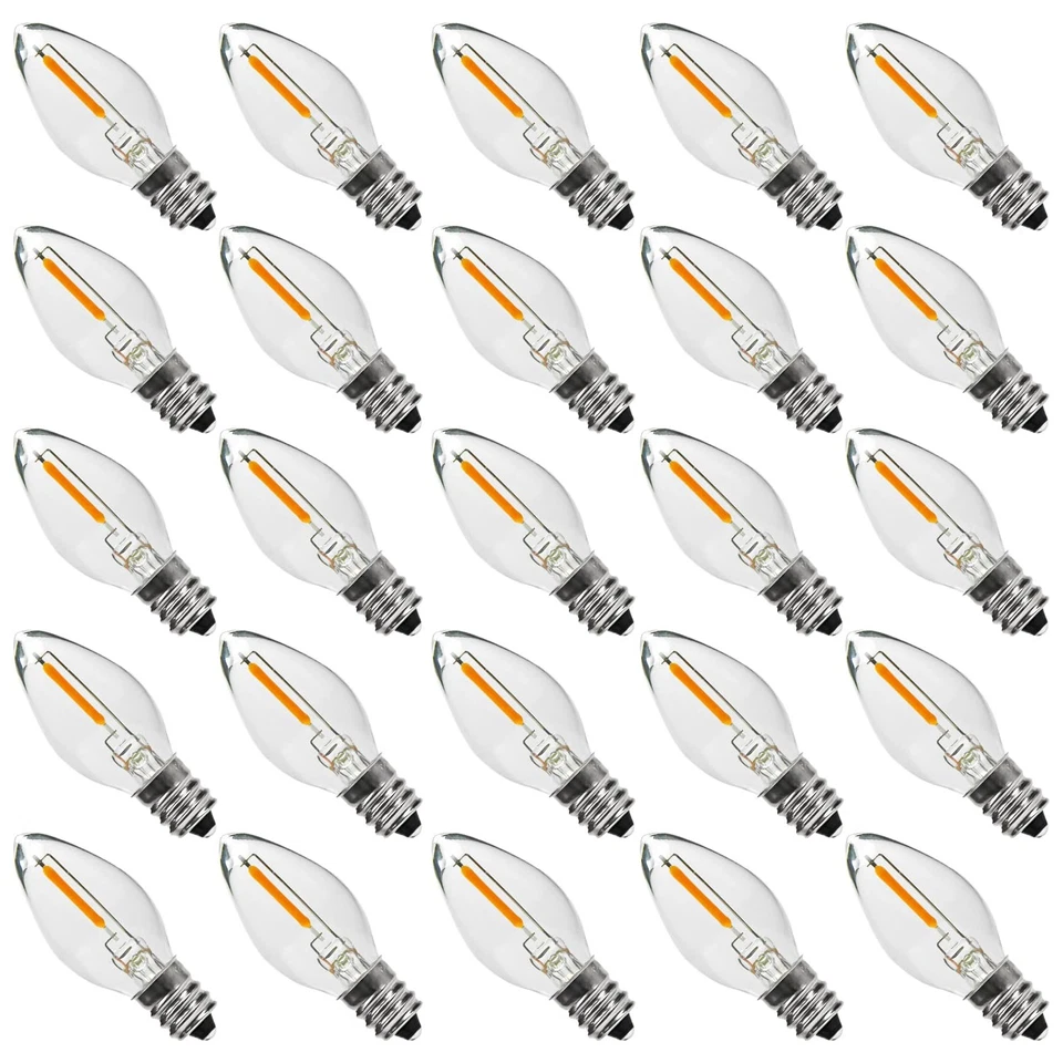 Austin Coast 25PACK LED Night Light Bulbs C7 Candelabra LED Light Bulbs E12...