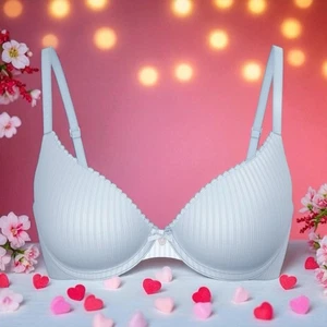 Sujetador Victorias Secret liso ligeramente forrado cierre frontal cobertura completa 38DD azul - Imagen 1 de 6
