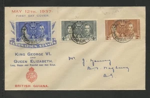 GUAYANA BRITÁNICA 227-29, CORONACIÓN 1937, FDC (GUY4159K) - Imagen 1 de 2