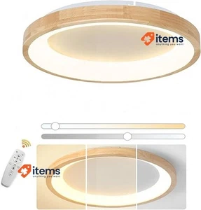 VOMI LED ceiling lamp Dimmable ceiling Lamp in Wood Wood - Imagen 1 de 6