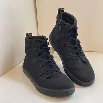 Dr Martens Rozarya II Botas de Lona Negras para Mujer 7 Cremallera Grunge Streetwear Punk Y2K Foto 1 de 4