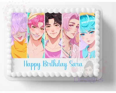 Kpop Niños Cantantes Imagen Comestible Cumpleaños Pastel Topper Esmerilado Hoja Saja 02m Foto 1 de 2