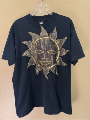 Camiseta mujer xL vintage, sol, negro, 60’s pantalla estrella mejor, dobladillo de una sola puntada Foto 1 de 4