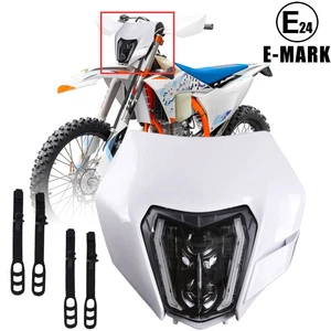 For KTM 250 300 350 450 500 690 IP67 LED Headlight + Fairing Mask Hi/Lo Beam DRL - Picture 1 of 10