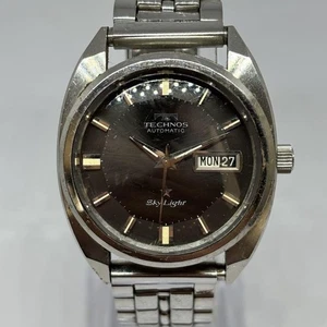 Technos Sky Light Automatic Men's Watch Black Dial Used H From Japan - Picture 1 of 6
