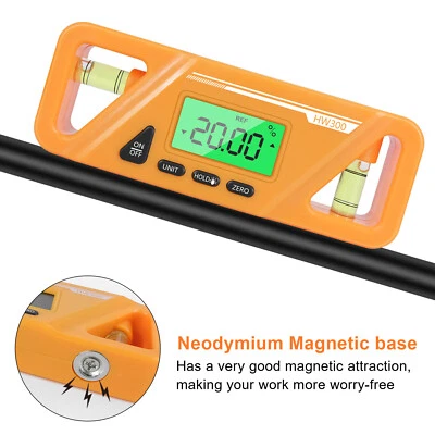 4*90° LCD Magnetic Digital Inclinometer Protractor Level Box Gauge Angle Finder. - Image 1 of 4