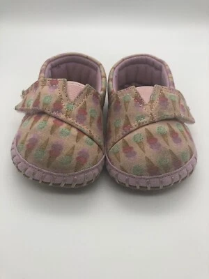 Tiny Toms  Pink Ice Cream Social Crib Alpargata Size 4 With Box  Kids Shoes - Image 1 of 4
