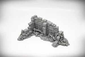 Ancient Ruins GRIMDARK - Corner Wall "A" - Tabletop Wargaming RPG terrain - Picture 1 of 4