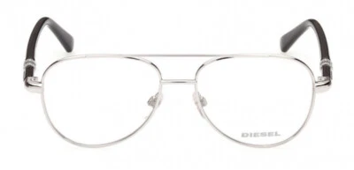 Diesel DL5390 016 Silver Black Metal Aviator Eyeglasses Frame 54-16-145 DL 5390 - Image 1 of 4