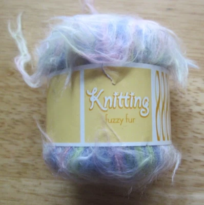 Knitting Fuzzy Fur 100% Nylon Yarn ~ Mulit-Color Pastels ~ 65 yards - Image 1 of 4