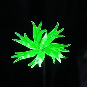 X Large lampwork 12" Art Glass bead Uranium cornflower Flower stem ornament - Picture 1 of 4