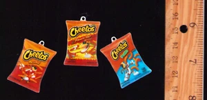 Dollhouse Barbie Size Miniature Food Cheeto Puffs Mixed Lot 3 pc Charms - Picture 1 of 4