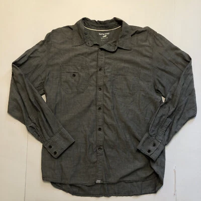 Horny Toad Mens Size Medium Button Front Long Short Sleeve Casual Shirt Gray - Image 1 of 4