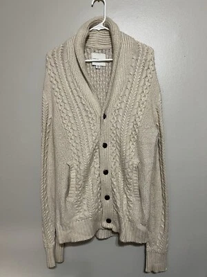 Cárdigan suéter American Eagle marfil para hombre talla mediana usado Foto 1 de 3