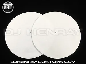 plain white Dj Slipmats (pair) sl1200mk2 mk5 m3d m5g Technics or any turntable - Picture 1 of 1