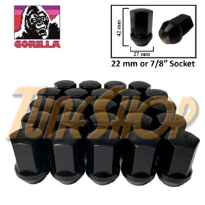 24 GORILLA EX LARGE SEAT FACTORY STOCK WHEELS LUG NUTS 14X1.5 ACORN RIMS BLACK - Picture 1 of 2