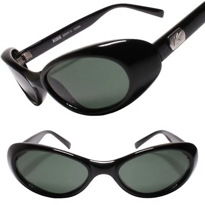 Gafas de sol negras con lentes ovaladas atemporales genuinas vintage para mujer Foto 1 de 3