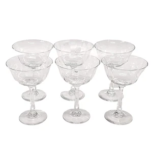6pc Lenox Allure Optic Champagne Tall Sherbert Glasses 5-5/8" Tall 4" Wide - Picture 1 of 8