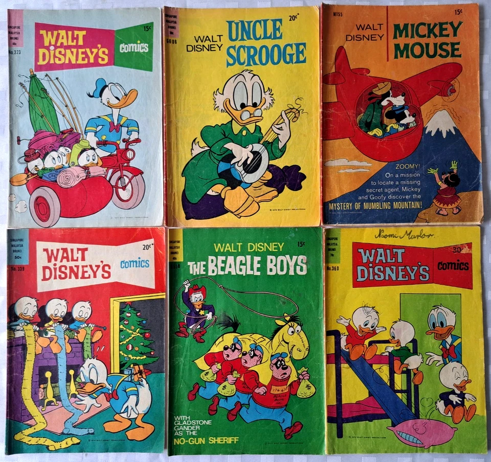 6 Australian Walt Disney Comics - 1970s Uncle Scrooge Mickey Mouse Donald Duck + - Image 1 of 4