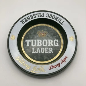 Vintage Tuborg Lager Pilsener Werbung Aschenbecher grün Kunststoff 15cm Dänemark Bar - Bild 1 von 7