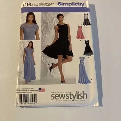 Simplicity 1195 Sew Stylish Women’s Dress Pattern – Size P5 (12–14–16–18–20 - Image 1 of 2