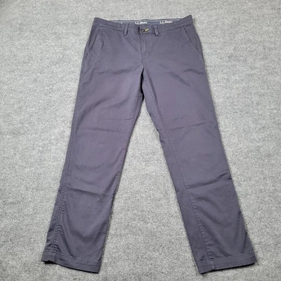 Pantalones LL Bean Para Hombres 36x32 Azul Calce Ajustado Chino COOLMAX Elastizados Informales Rendimiento Foto 1 de 4
