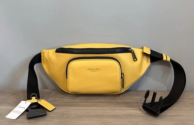 Bolso Cinturón Corredor COACH CT754 en Cuero Liso Gunmetal/Amarillo Miel Foto 1 de 4