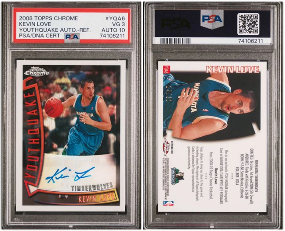 Kevin Love 2008 Topps cromo Youthquake refractor automático PSA 3/10 YQA6 14/30 Foto 1 de 1