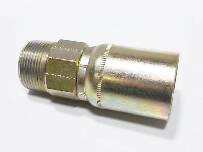 WH 43020E-120 1 1/4" Hose ID x 1 1/4" Male Pipe Rigid Hose End Crimp Fitting - Image 1 of 4