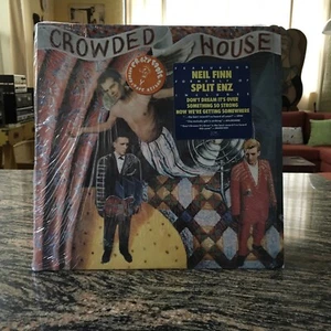1986 - CROWDED HOUSE - Self-Titled DEBUT LP - Original Shrink Wrap Hype Stickers - Picture 1 of 12