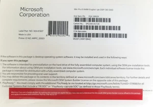 MICROSOFT WINDOWS 10 PRO 64 -BIT OEM DVD WITH LICENSE KEY 1 USER FAST SHIPPING. - Picture 1 of 1