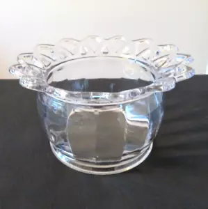 Vintage Imperial Glass Crocheted Crystal Narcissus Float Bowl Vase1940-50's MCM - Picture 1 of 6