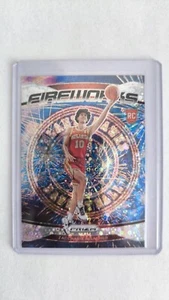 2024-25 Panini Prizm - Fireworks Fast Break Prizm #6 Zaccharie Risacher (RC) - Picture 1 of 2
