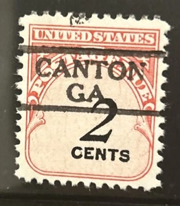 CANTON, GEORGIA Precancel TYPE 728. 2 Cent Postage Due Stamp. - Picture 1 of 1