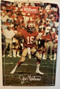 Vintage Joe Montana San Francisco 49ers Wilson Sports 1982 Poster 24x36 RARE - Picture 1 of 8