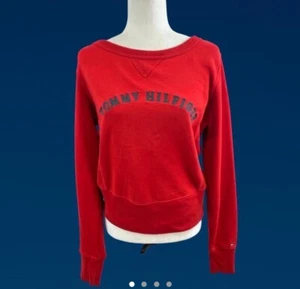 Vintage Sweatshirt Red Long Sleeve Tommy Hilfiger Sweater - Picture 1 of 4