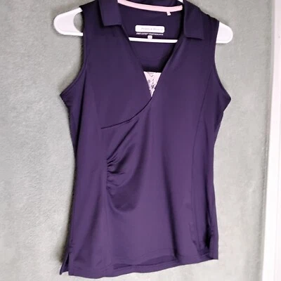 Camiseta sin mangas Pebble Beach Dry Luxe Performance para mujer talla S púrpura Foto 1 de 4
