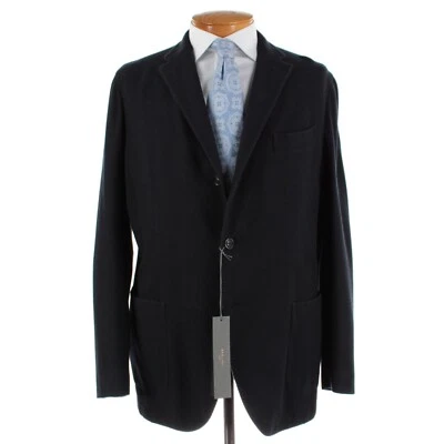 Abrigo deportivo Boglioli nuevo con etiquetas/chaqueta K talla 56L (46L EE. UU.) en azul liso 100 % lana Foto 1 de 4