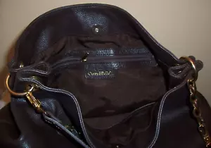 Large Cuore & Pelle Pebbled Leather Expresso Brown Hobo / Tote - Picture 1 of 16