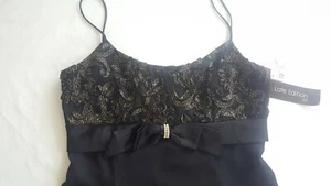 Vintage 90s Late Edition Womens Black Satin Bow Cocktail Party Dress Sz 12 Prom - Picture 1 of 9