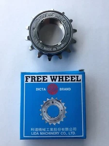 BICYCLE BIKE FREEWHEEL DICTA SINGLE SPEED 14T 1/2 x 1/8 CHROME MTB ROAD BMX - Picture 1 of 1