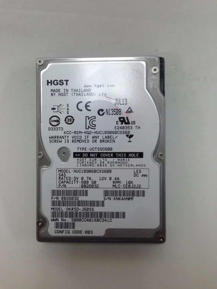 Hitachi Ultrastar  600GB 10KRPM HUC109060CSS600 64MB SAS 6Gb/s 2.5" - Image 1 of 1