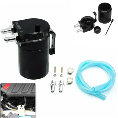 Aluminum Car Truck Engine Oil Catch Can Tank Polish Baffled Reservoir 300ml Kit - Image 1 of 4