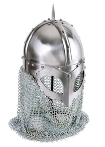 Casco Spangenhelm con cota de malla Casco medieval 2mm Casco de combate Casco listo para la batalla - Imagen 1 de 10