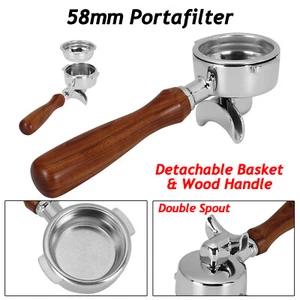 58mm Portafilter with Double Spout 2 Ears Compatible with E61 Group Head Machine - Picture 1 of 13