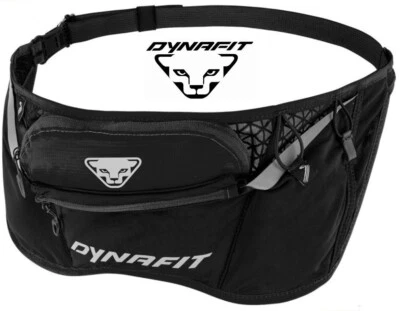 DYNAFIT flask trail running belt zip pocket phone gel hydration pole carry black