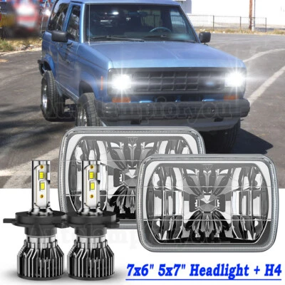 Par de faros LED alto/bajo con bombilla H4 para Ford Bronco II 1984-1998 5x7"" 7x6"" Foto 1 de 4