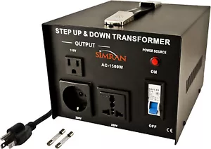 Simran 1500W Step-Up & Down Voltage Converter - Black (AC-1500W) - Picture 1 of 1