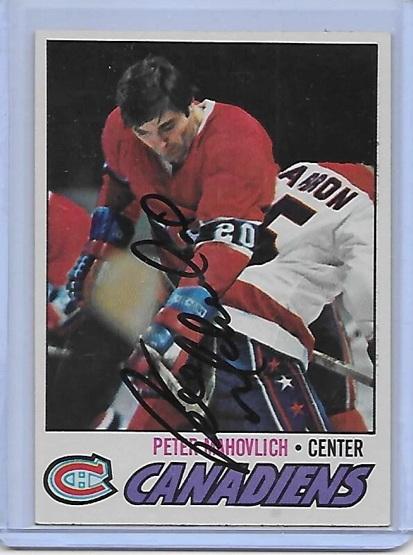 Hockey Card IP auto PETER MAHOVLICH 1977-78 Topps #205 Montreal Canadiens - Image 1 of 1